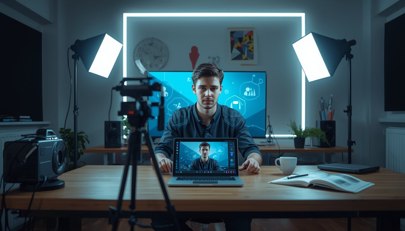 Content creator using AI tools to grow on social media in 2026