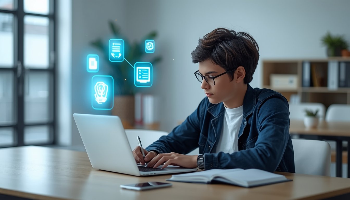 Student using AI tools to study smarter in 2026