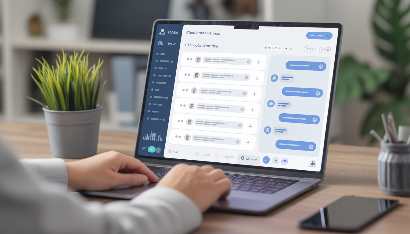 Customer support dashboard with AI chatbot answering messages automatically